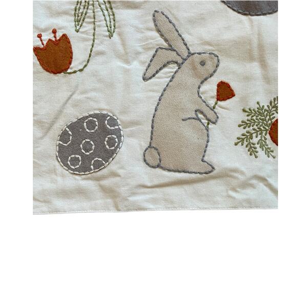 The Farmhouse Easter Bunny Rabbit Table Runner 14x48 Beige Embroidered New - Picture 13 of 13